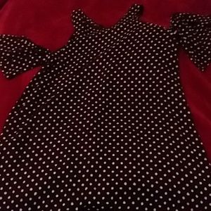 Black and white polka dotted dress